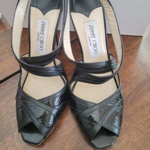 Jimmy Choo Black Watersnake Kid